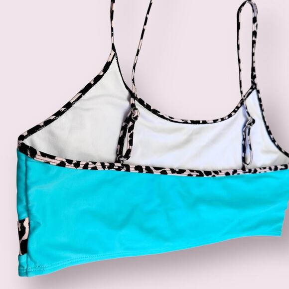 Swimsuit 2 Piece Bikini High Waist Unpadded Plus Size 3XL Animal Pint Colorblock - Picture 7 of 11